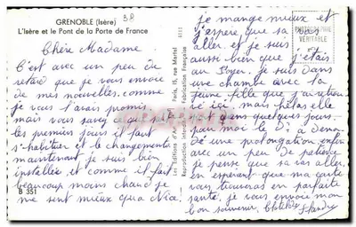 Grenoble (Isère) — O rio Isère e o Pont de la Porte de France — Les Editions d'Art — Verso
