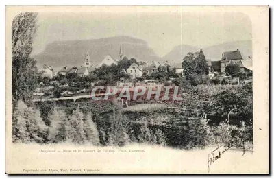 Dauphiné — Vista de Mens e o Bonnet de Calvin — Papeterie des Alpes, Eug. Robert, Grenoble