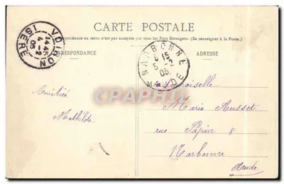 Voiron - Aleja Gare — J. L. à V. — wydawca J. L. à V. — Rewers