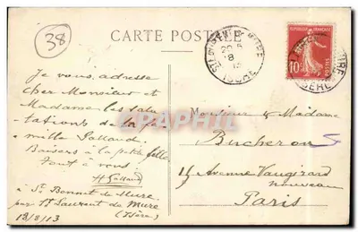 Castelo de SAINT-BONNET-DE-MURE (Isère) — Edição CEUVRE SOCTALE, n° 50 — Verso