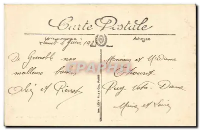 Grenoble — Avenida Alsace-Lorraine e as Alpes — Edit. Barlet, 33, Avenida d'Alsace-Lorraine — Verso