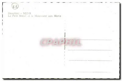 Dauphiné - MENS — A Pequena Breuil e o Monumento aos Mortos — Verso