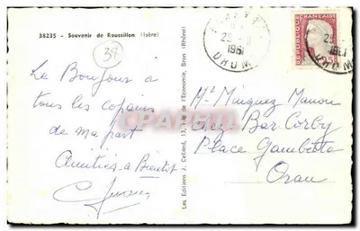 Roussillon — widok panoramiczny i zabytki — Wydawnictwo J. Célard, nr 38235 — Rewers