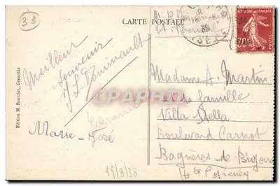 Okręgi Allevard-les-BAINS — Massif des Sept Laus — Lac du Col i Chalet — Nieosiągalna piramida (2931 m.) i Rechers Blancs — Wydawnictwo M. Bourcier, Grenoble — Rewers