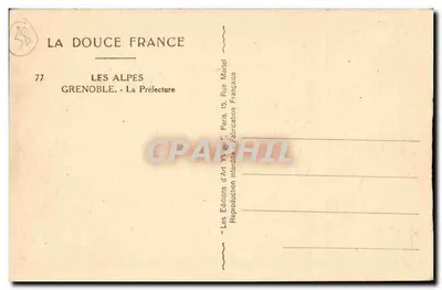 Grenoble - A Prefeitura — Os Alpes — Edições d'Art Yvon — Verso
