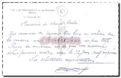 Le Haras du Pin — Le Merlerault (Orne) — Foto Edição Mignon — Verso