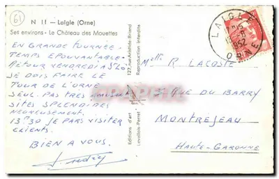 O Castelo das Gaivotas — Laigle (Orne) — Éditions Levallois-Perret, n° 61 — Verso