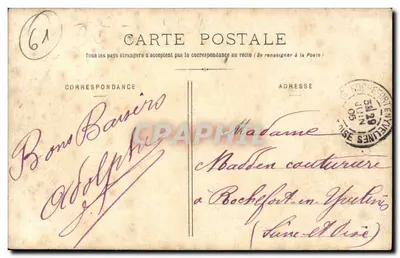 Domfront (Orne) — Uitzicht genomen vanaf het Kasteel — P. Galopin, fot. — Cliché P. Galopin, uitg. P. Hubert — Achterkant