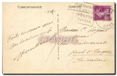 Alençon — Velhas Casas, Rue de la Barre — LL. — Verso