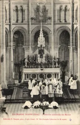 La Grande Trappe (Orne) — Profissão solene dos Monges — Coleção E. Pasquis, Laigle (Orne), N° 704