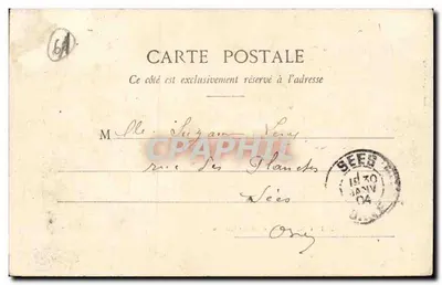 Argentan - Hotel de Ville e Caserne — R. Monisel, editor Argentan, Cliché R. — Verso