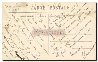 Argentan — Rue de Paris — A. Lejeune, editor Argentan — Verso