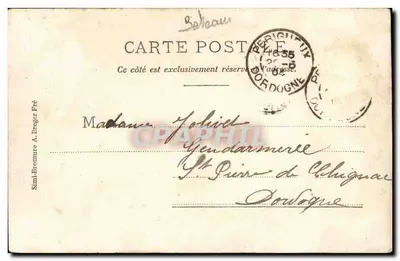 Tarjeta postal antigua Al mar (barco barco barco velero pesca) — Reverso