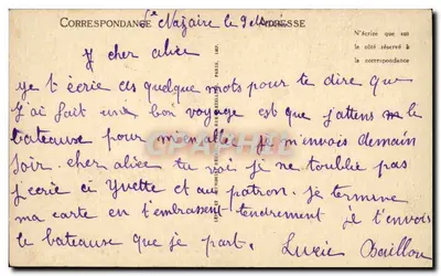 Départ du Transatlantique à Pérou — navire de la Compagnie Générale Transatlantique — n°60 — Verso