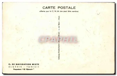 Navio "El Djexair" — Argélia - Tunísia — Edições Jean Biot, Paris — Verso