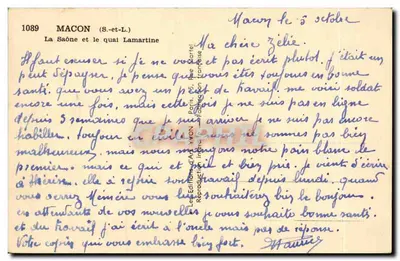 A Saône e o quai Lamartine — Macon (S.-et-L.) — Edições d'Art Marcel — Verso