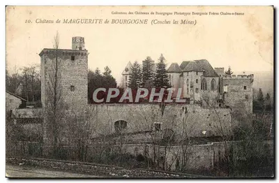 Castelo de Margarida da Borgonha — Couches-les-Mines — Coleção dos Castelos da Borgonha, Fototipia Bourgeois Frères, Chalon-sur-Saône