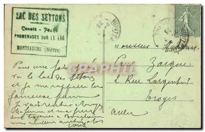 Les Settons — Widok z lotu ptaka — Le Morvan Illustré — Rewers