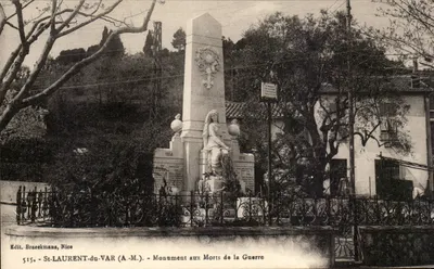 St-Laurent-du-Var (A.M.) — Monumento aos Mortos da Guerra — Edit. Braeekmans, Nice, n° 515
