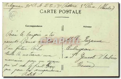 NANTES — Wejście do kaserni 9. Regimentu Artylerii — wydawca Londe Lireleuens, nr 780 — Rewers