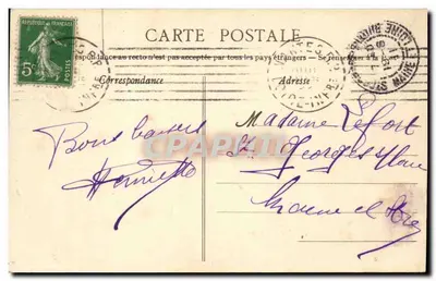 NANTES - O Hotel de Ville e a rue Thiers, no fundo a Catedral — Artaud-Nozais, Nantes, n°588 — Verso