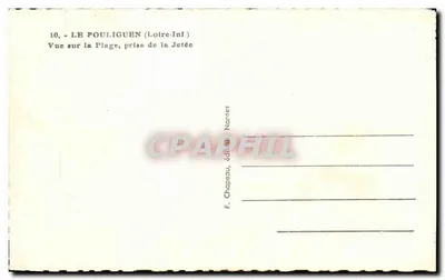 Le Pouliguen (Loire-Inf) — Vista da Praia, tirada da Pontão — F. Chopeau, editor, Nantes — Verso