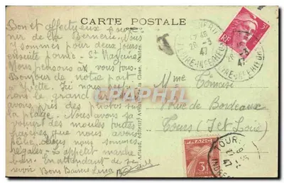 La Bernerie (L.-I.) — Rochers de la Plage — Artaud, editor da Clos — Verso