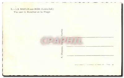 La Baule-sur-Mer — Widok na Remblai i Plażę — F. Chapscau, wydawca Nantes — Rewers