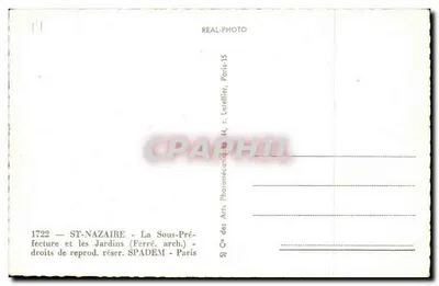 Saint-Nazaire — A Subprefeitura e os Jardins — SPADEM, Paris — Verso