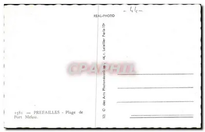 Prefailles — Praia de Port Meleu — REAL-PHOTO, r. Le Tellier Paris — Verso