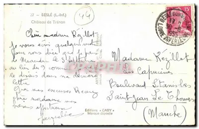 Castelo de Trénon — Editor Caby, n°27 — Verso