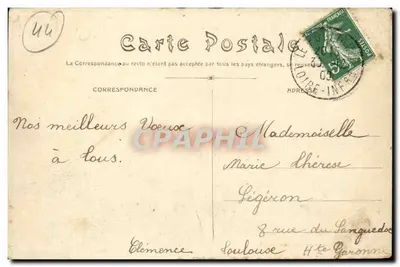 Le Pouliguen (Loire-Inférieure) — Gruta dos Korrigans — Editor: Pouliguen — Verso
