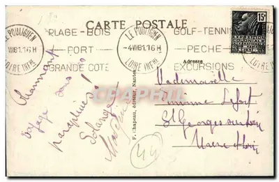 Le Pouliguen (Loire-Inf.) — Côte de Penchâteau, Le Chaos — F. Chapeau, editor — Verso