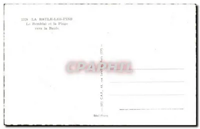 La Baule-les-Pins — O Remblai e a Praia em direção a La Baule — C.A.P. n°1228 — Verso