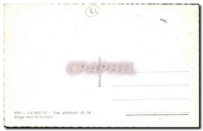 La Baule — Ogólny widok plaży ku kasynowi — Wydawnictwo CATIGNY — Rewers