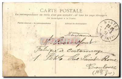 Los Inventarios en Nantes — Los Comisarios que participaron en las operaciones — 27 Noviembre 1908 — Editor Dugra y Cie, Nantes — Reverso
