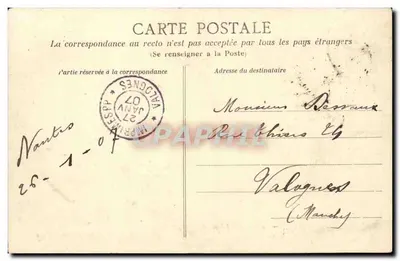 NANTES — El Palacio de Justicia y la Cárcel — Héliotypie Dugas et Cie, Nantes — Reverso