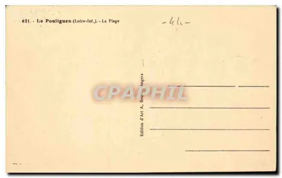 Le Pouliguen (Loire-Inf.) — A Praia — Edição de Arte A. Bruand Angers, n°621 — Verso