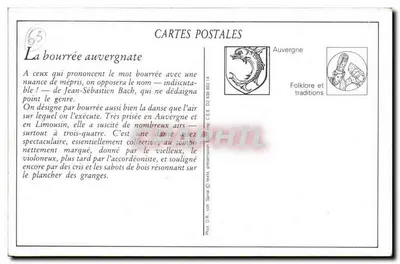 A bourrée auvergnate — dança folclórica — editor Spiril, n° 63 — Verso