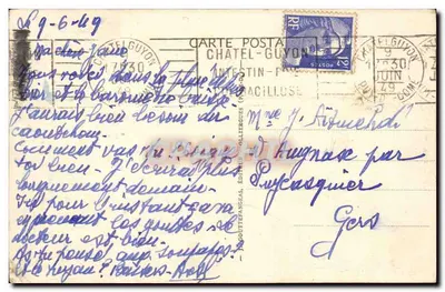 Mulher com cesto — L'Auvergne — G. D'O. 1019 — Verso
