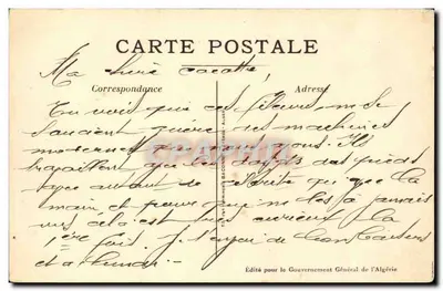 Fileiros — Cenas e Tipos Argelinos — Editor Baconnier, série n°1 — Verso
