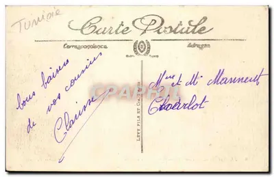 Ferryville — Plac Admirała Guépratte i Rynek — LL. — Kolekcja H. Manson — Rewers