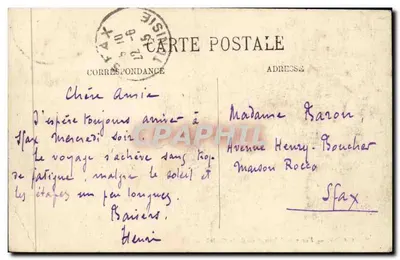 Gafsa — Widok na oazę z Casbah — LL. — Rewers