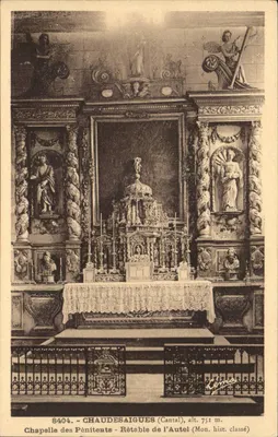 Capela dos Penitentes - Retábulo do Altar (Chaudes-Aigues, Cantal, alt. 751 m.)