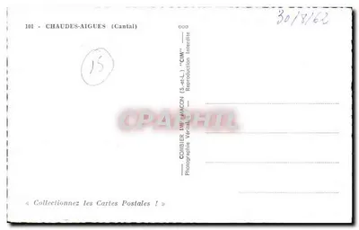 Chaudesaigues (Cantal) — Fonte de água quente (82°) — CIM — Verso