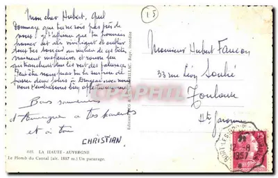 Le Plomb du Cantal — Ein Weidegebiet — Editions C. RILLAC, n°448 — Rückseite