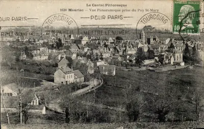 Mauriac — Vista panorâmica tirada do Puy St-Mary — Editor desconhecido, número de série não visível