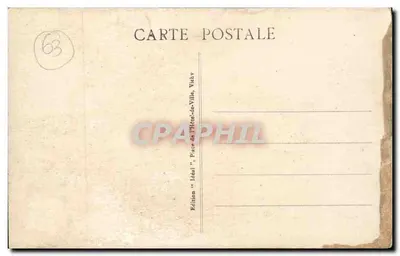 Auvergne Cantal Bilhete postal antigo Viaduto de Garabit O hotel e a estação — Verso