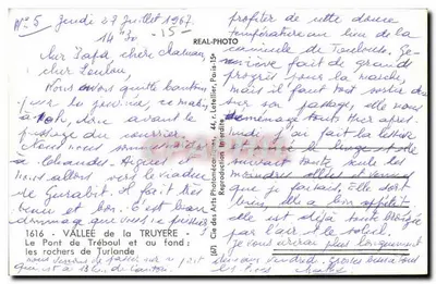 तर्लांडे के झील पर लटके हुए पुल — ट्रूयेर के घाटी — आर्ट्स फोटोमैकेनिक्स कंपनी, नंबर 5 — पीछे