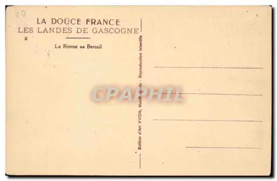 Le Landes de Gascogne — Il Ritorno al Bercaïl — Edizione d'Arte YVON, Neuilly-sur-Seine — Verso